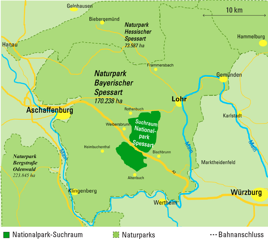 Spessart_karte - Naturwälder Bayern